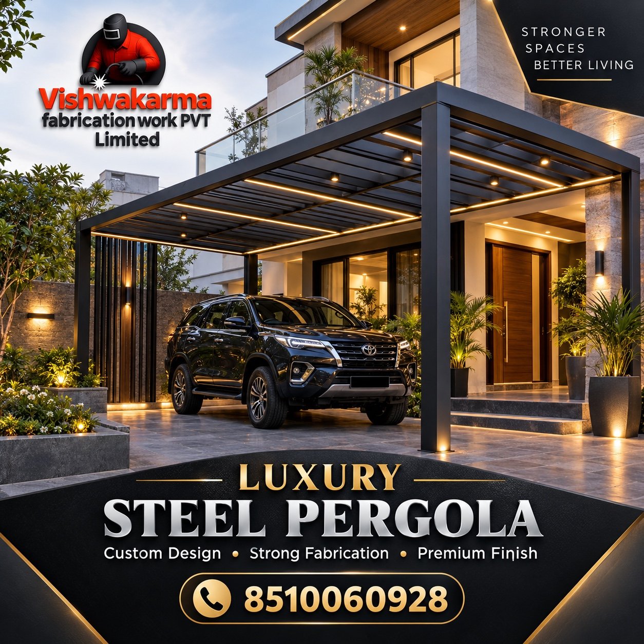 Luxury Steel Pergola Design & Fabrication
