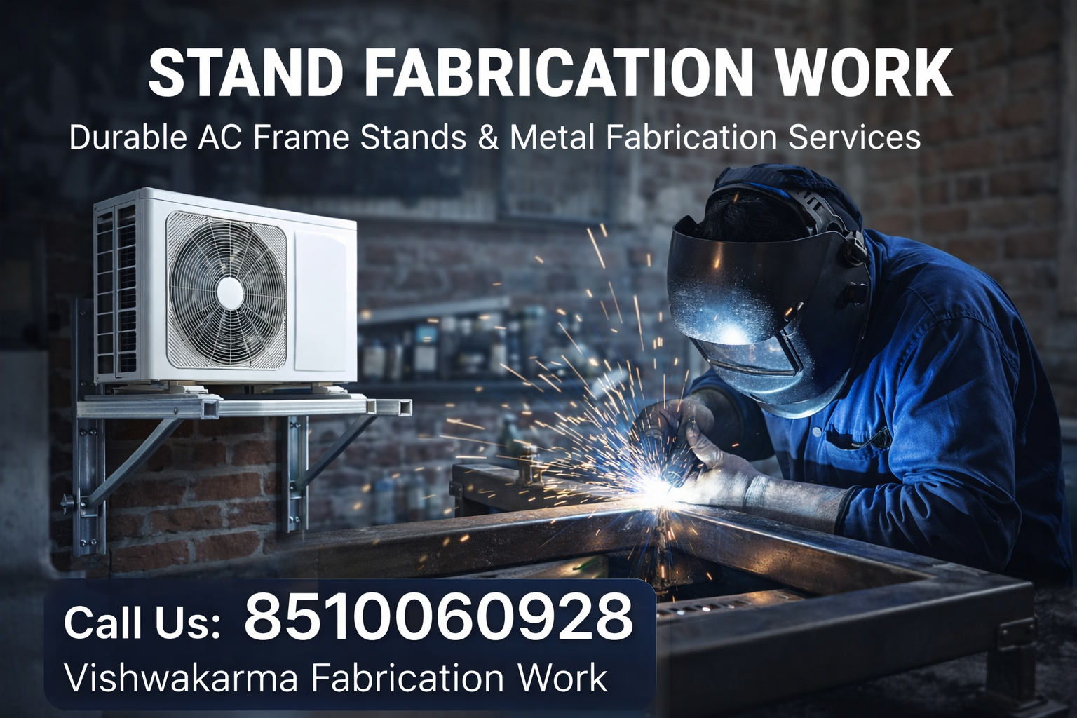 Strong AC Outdoor Frame Stand Fabrication Service in Delhi NCR